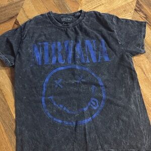 NIRVANA Charcoal and Indigo Smiley Tee